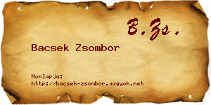 Bacsek Zsombor névjegykártya